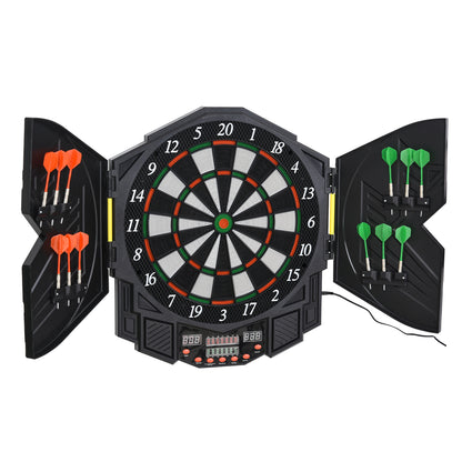 Dart Board Set, Electronic Dartboard with LED Digital Score Display, Soft Tip Darts, 27 Games, Speaker Sound