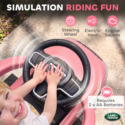 Land Rover Discovery Licensed Baby Push Car, 2-in-1 Ride on Car with Push Handle and Safety Guardrail, Pink