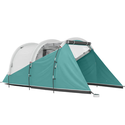 Three-Man, 3000mm Water-Resistant Two-Room Tunnel Tent - Green