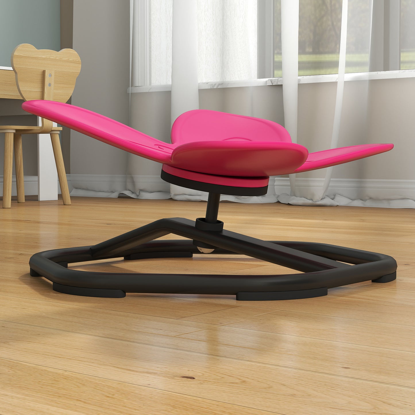 Butterfly-Shaped-kids Swivel Chair, Sensory Spinning Chair for Balance, Coordination Training, Pink