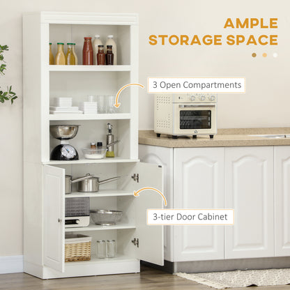 Kitchen Cupboard with 6-tier Shelving, Freestanding Storage Cabinet Sideboard