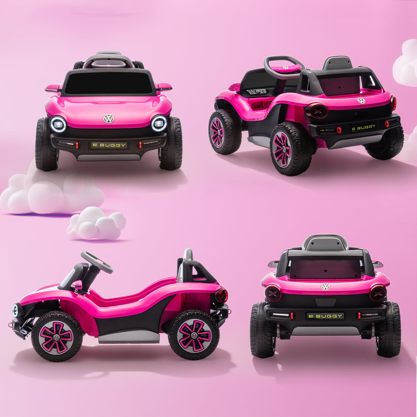 Volkswagen Licensed Kids Electric Car with Remote Control for Ages 3-6 Years, Pink