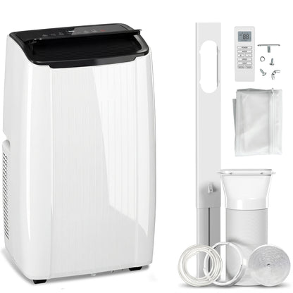 14000 BTU 5-in-1 Portable Air Conditioner with Cool, Heat, Dehumidifier, Fan, Sleep, WiFi Voice Control, White