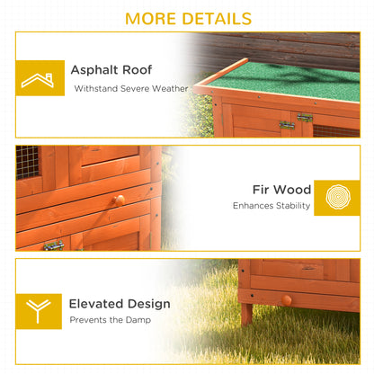 Rabbit Hutch Outdoor Guinea Pig Hutch Wooden Duck House Pet Cage with Opening Roof, 90 x 45 x 90cm