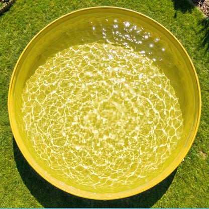 Foldable Dog Pool for Puppies and Ducks Dog Paddling Pool Bath Tub, Blue, 160 x 30cm