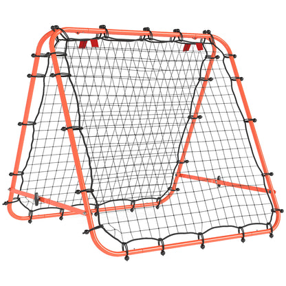 Double Sided Football Rebounder Net, Football Rebound Goal with Five Adjustable Angles, Orange