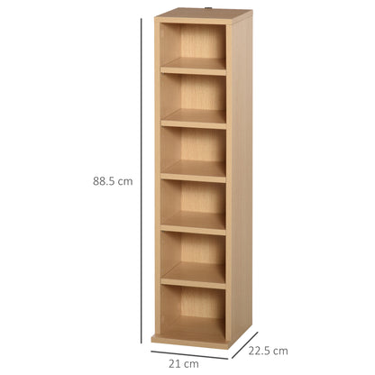 204 CD Media Display Shelf Unit Set of 2 Blu-Ray Tower Rack w/ Adjustable Shelves Bookcase Storage Organiser