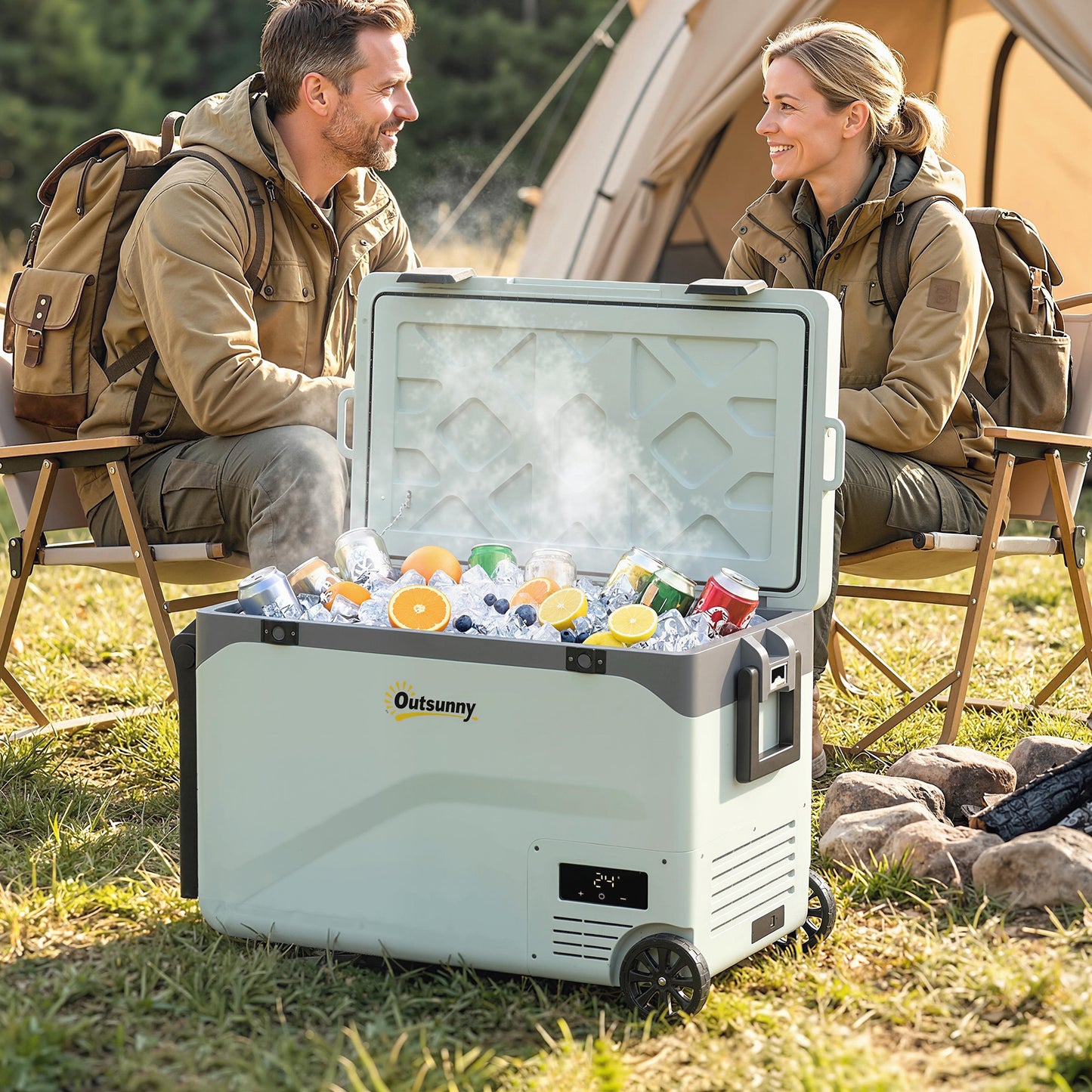 42.5L Compressor Car Fridge Freezer, Camping Refrigerator with App Control, 20℃-20℃
