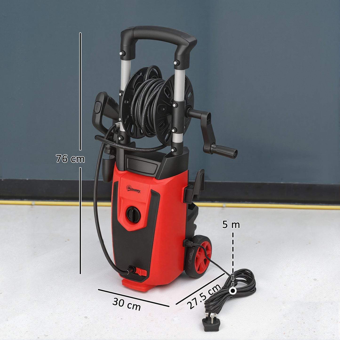 150-Bar Pressure Washer, with Accessories - Red/Black
