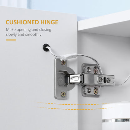 Illuminated Bathroom Mirror Cabinet 650 x 700Hmm LED Bathroom Mirror with Lights Touch Switch, Adjustable Shelf, USB Charge