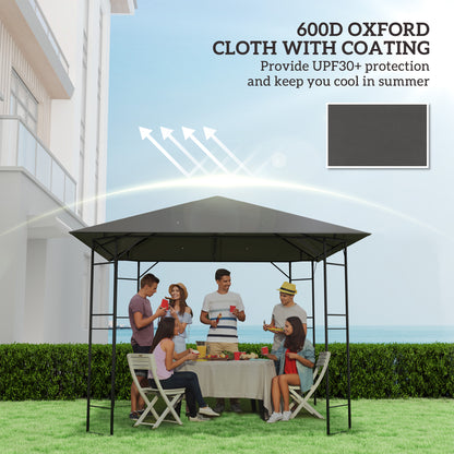 3 x 3(m) Gazebo Canopy Replacement Cover, Garden Gazebo Roof Replacement with Drain Holes, Water Resistant PVC Coating