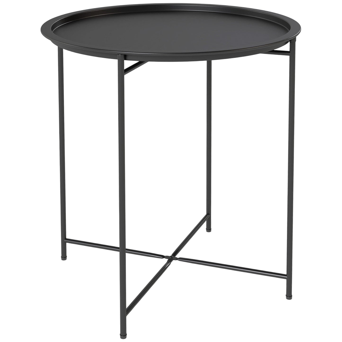 Steel Removable Tray Top Garden Table - Black