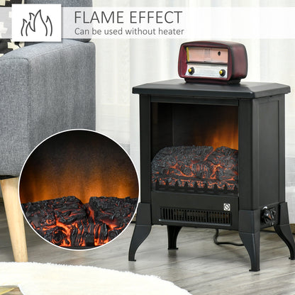 Electric Fireplace Stove, Free Standing Fireplace Heater with Realistic Flame Effect, Dual Power Settings (1800-2000W)