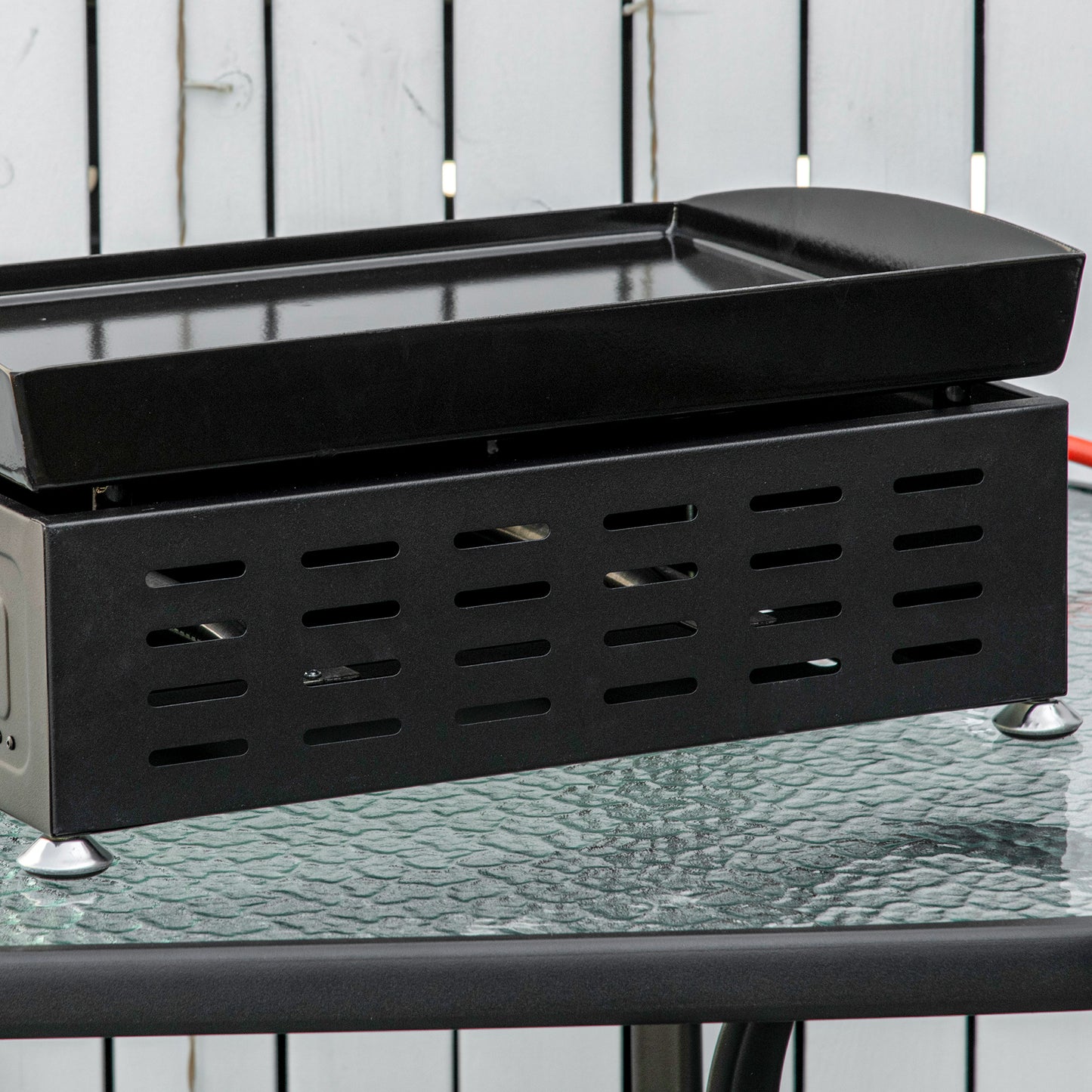 Gas Plancha Barbecue Grill with 2 Stainless Steel Burner, 5kW