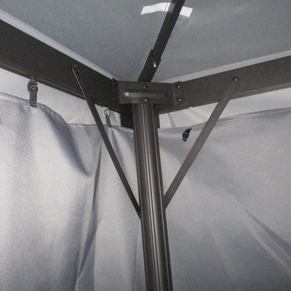 3 x 4m Aluminium Garden Gazebo, Marquee Canopy Shelter Pavilion Party Tent with Nets and Curtains for Garden and Deck