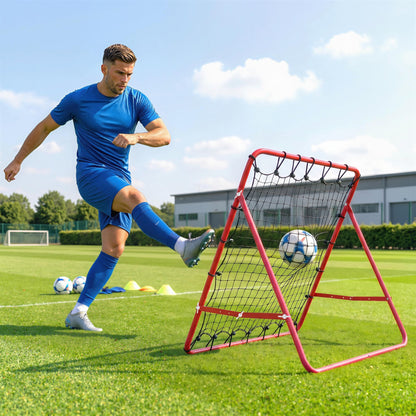 Rebounder Net, Practise Kickback Goal, for Teens, Adults Training - Red