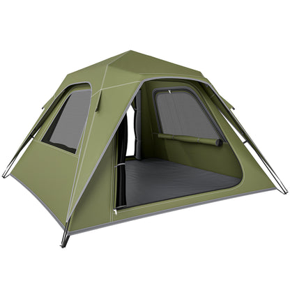 Pop Up Tent 3000mm Waterproof Camping Tents with Mesh Windows 2-3 People Green