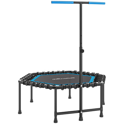 45" Rebounder Trampoline for Adults, Quiet Bungee Rebounder with LED Lights and Adjustable Handle, Blue
