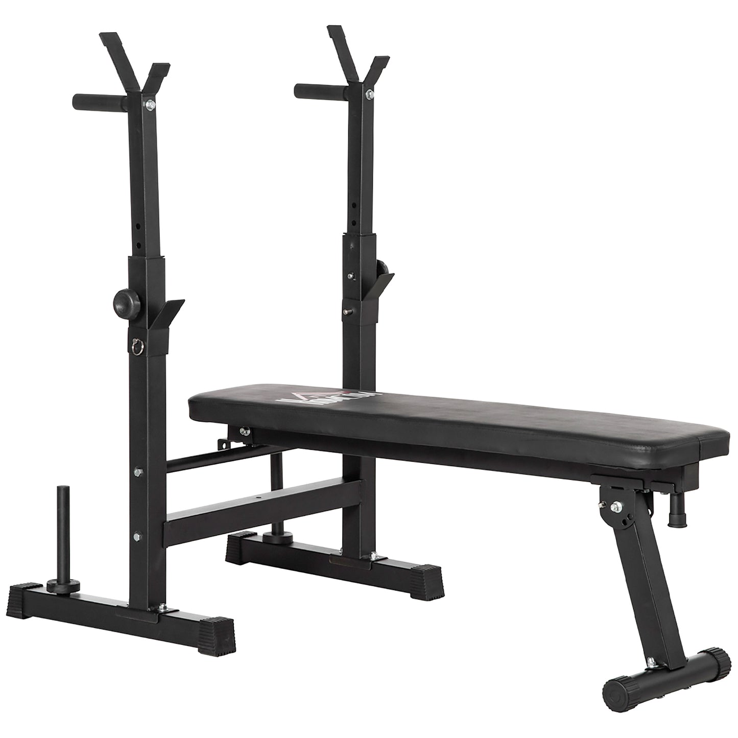 Adjustable Weight Bench, Foldable Bench, with Barbell Rack, Black