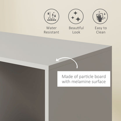 Open Wardrobe on Wheels, Bedroom Wardrobe with Clothes Hanging Rail, 2 Storage Shelves, Mobile Garment Rack for Cloakroom