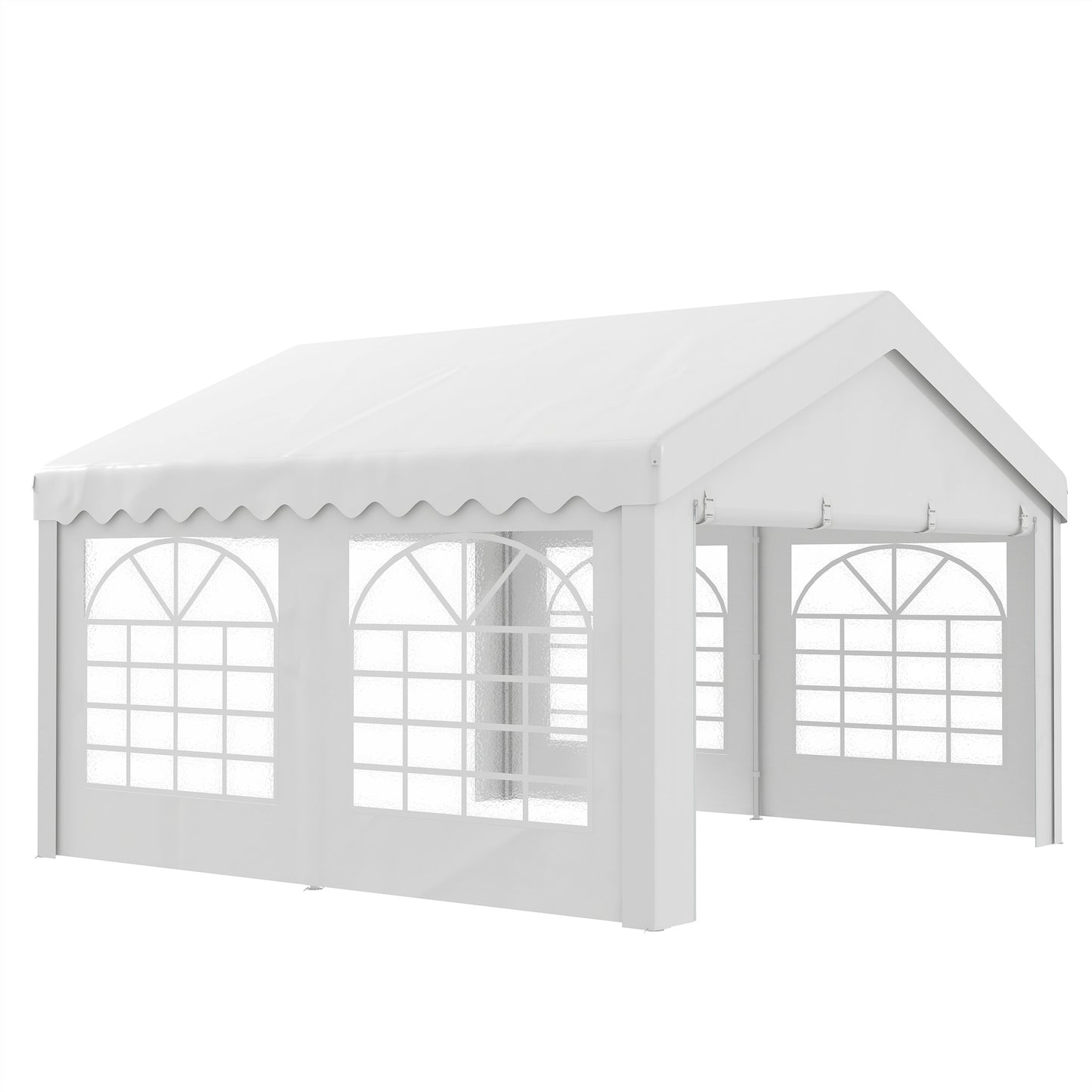 4m x 4m Marquee Party Tent, Heavy Duty Wedding Canopy with Sidewalls, Doors, Windows