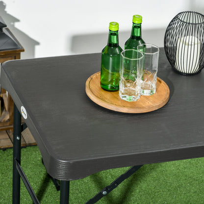 Folding Picnic Table with 2 Benches, 3-Piece Portable Garden Furniture Set for 4, Dining Table Set with Plastic Top