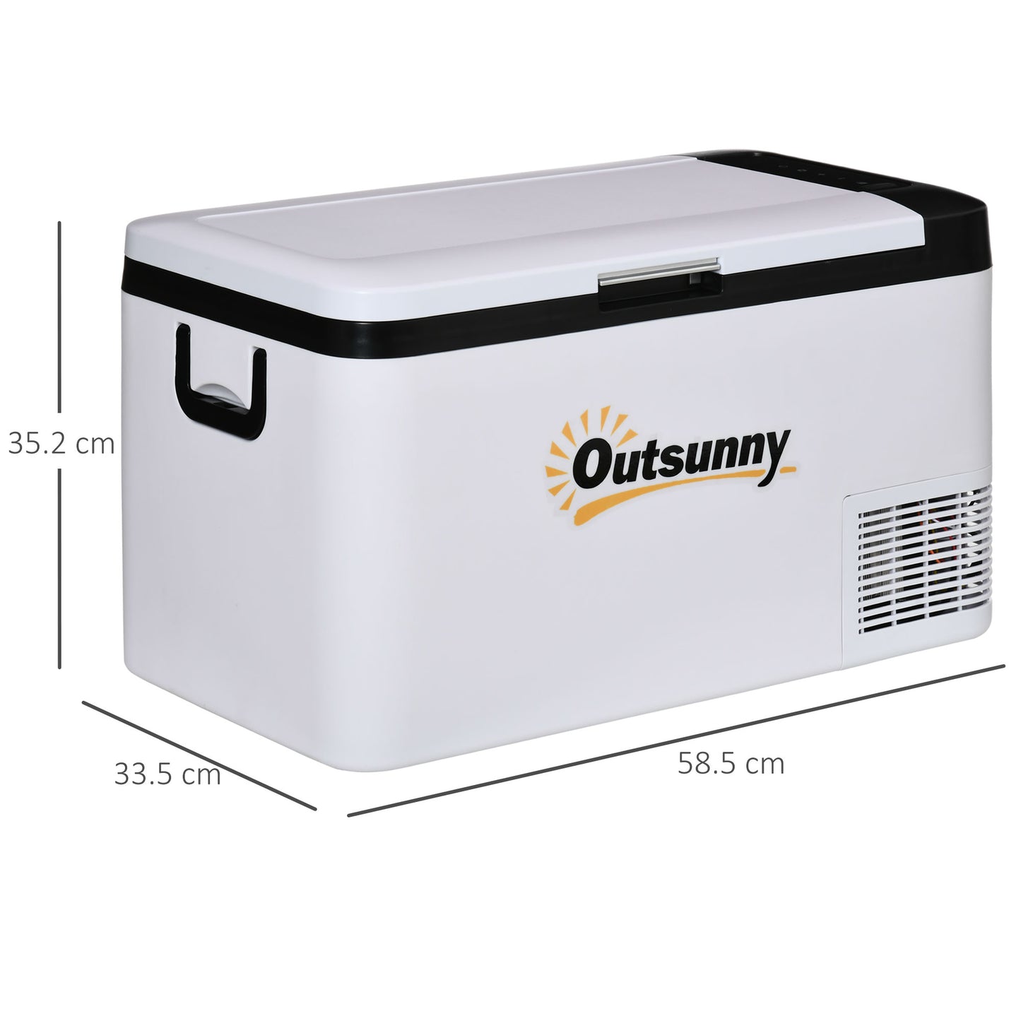 12V Car Refrigerator w/ LED Light & Foldable Handles, 25L Portable Compressor Cooler