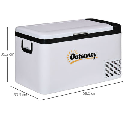 12V Car Refrigerator w/ LED Light & Foldable Handles, 25L Portable Compressor Cooler