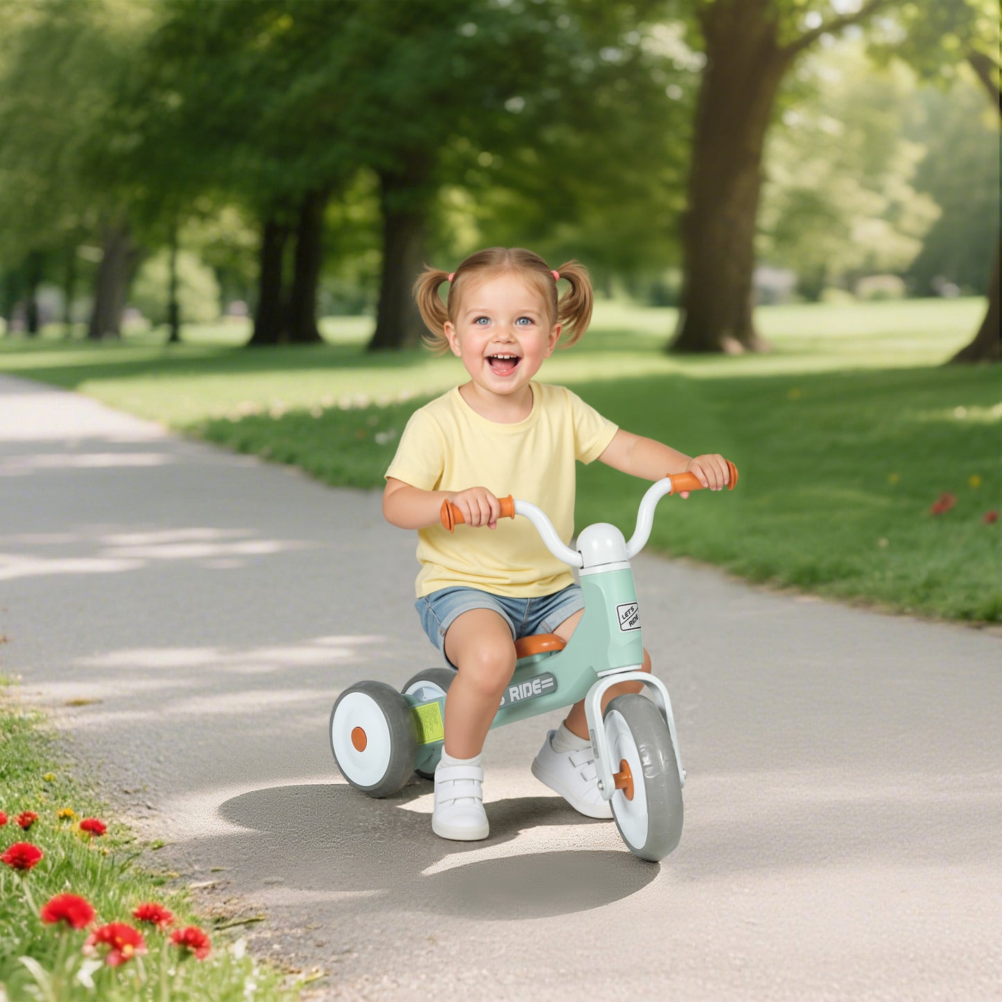Toddler Balance Bike with No Pedal, 3 Silence Wheels for 12-36 Months Boys and Girls, Indoor Outdoor, Green