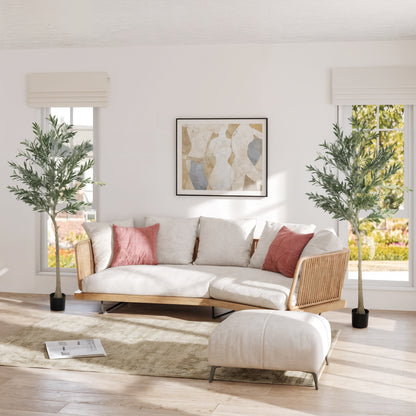 Set of Two Silk Leaf Artificial Olive Trees