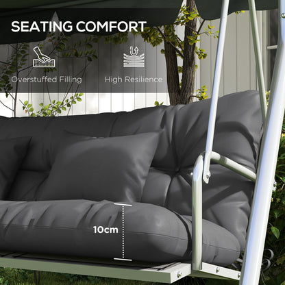 Back and Seat Cushion Replacement with 2 Pillows, Patio Chair Cushions Set with Ties, Charcoal Grey