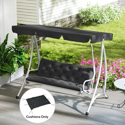 3 Seater Bench Pad, Garden Swing Chair Cushion with Back and Ties