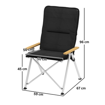 Portable Camping Chair for Adults, High Back Folding Chair with Padded Seat and Carry Bag, Outdoor Recliner for Hiking