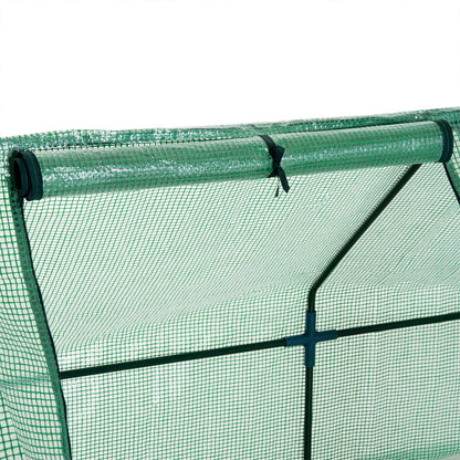 Mini Small Greenhouse with Steel Frame & PE Cover & Zipped Window Poly tunnel Steeple for Plants Vegetables