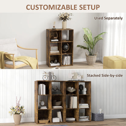6-Cube Bookshelf - Rustic Brown