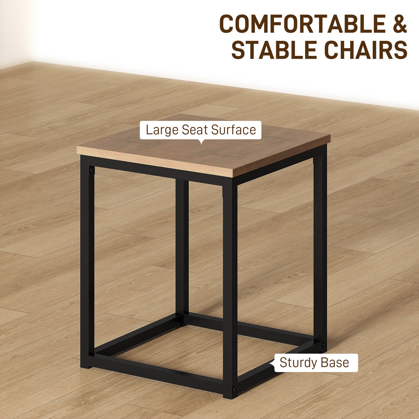 5 Piece Dining Table and Chairs Set 4, Industrial Space Saving Table and Chairs with Metal Frame