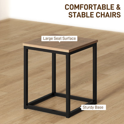 5 Piece Dining Table and Chairs Set 4, Industrial Space Saving Table and Chairs with Metal Frame