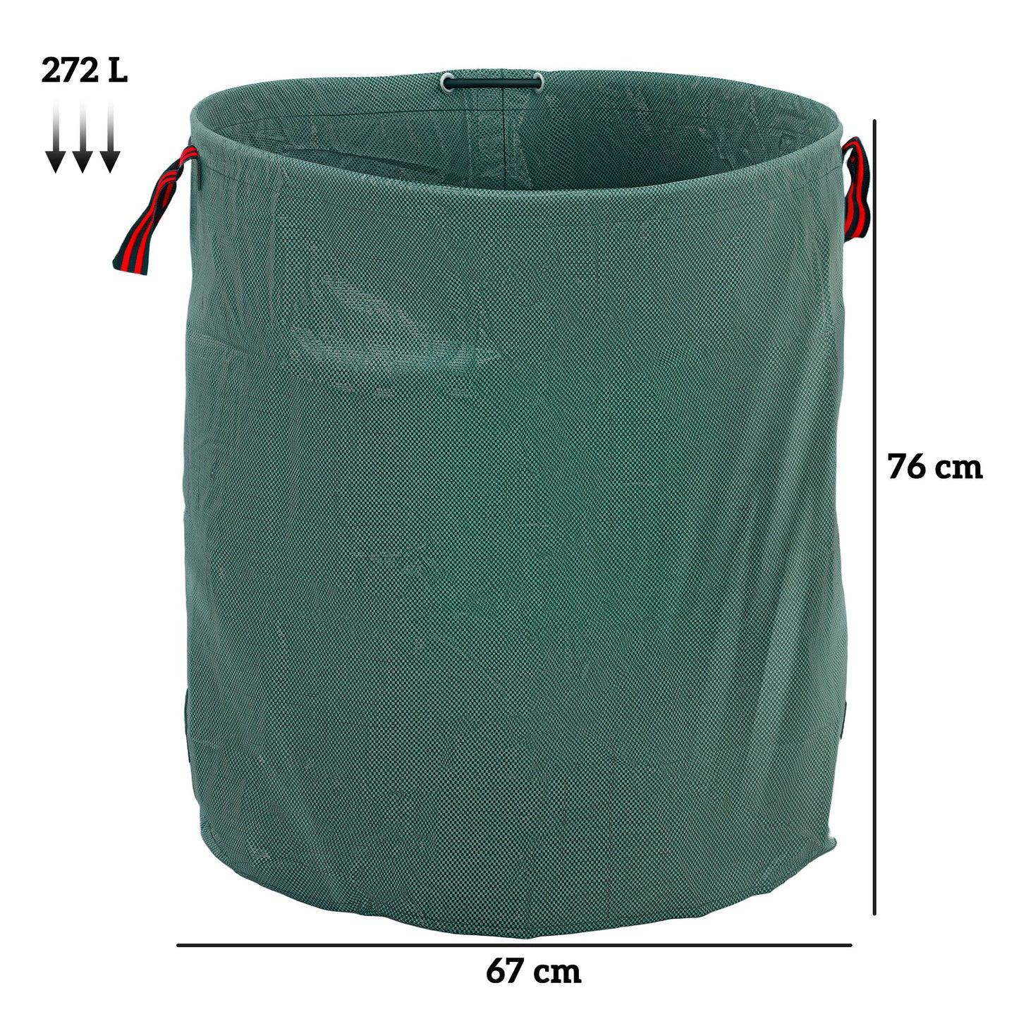 Garden Waste Bags, 272L x 3 Heavy Duty Garden Bags, Foldable and Reusable Waste Sacks with Handles for Loading Leaf, Trash