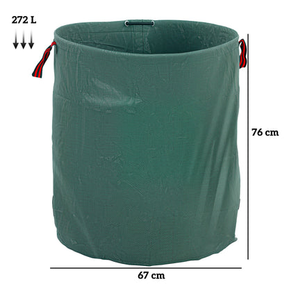 Garden Waste Bags, 272L x 3 Heavy Duty Garden Bags, Foldable and Reusable Waste Sacks with Handles for Loading Leaf, Trash