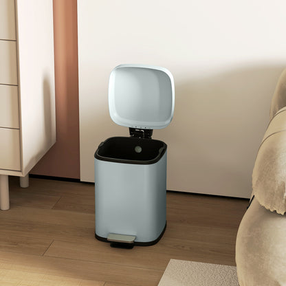 12L Modern Boxy Metal Home Kitchen Bin - Light Green
