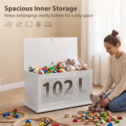 Storage Chest, 102L Blanket Box, Shoe Bench with Safety Hinged Lid, Bed End Bench for Bedroom, 80 x 40 x 45cm, White