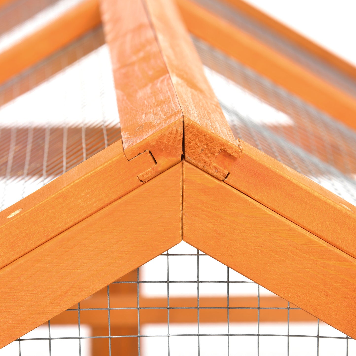 Large Chicken Run, Wooden Chicken House for 1-3 Chickens, Hen House Duck Pen Outdoor with Combinable Design, Orange