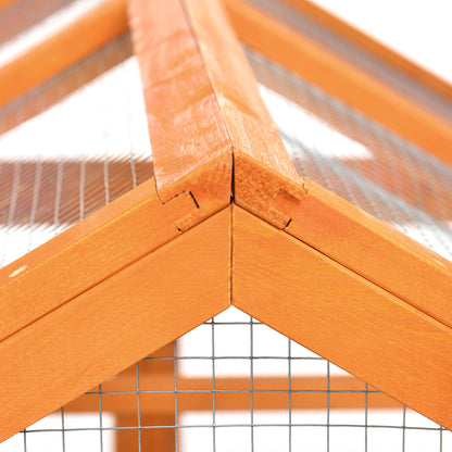 Large Chicken Run, Wooden Chicken House for 1-3 Chickens, Hen House Duck Pen Outdoor with Combinable Design, Orange