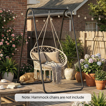 Hammock Chair Stand Only 150KG Load Capacity for Indoor Outdoor, Black