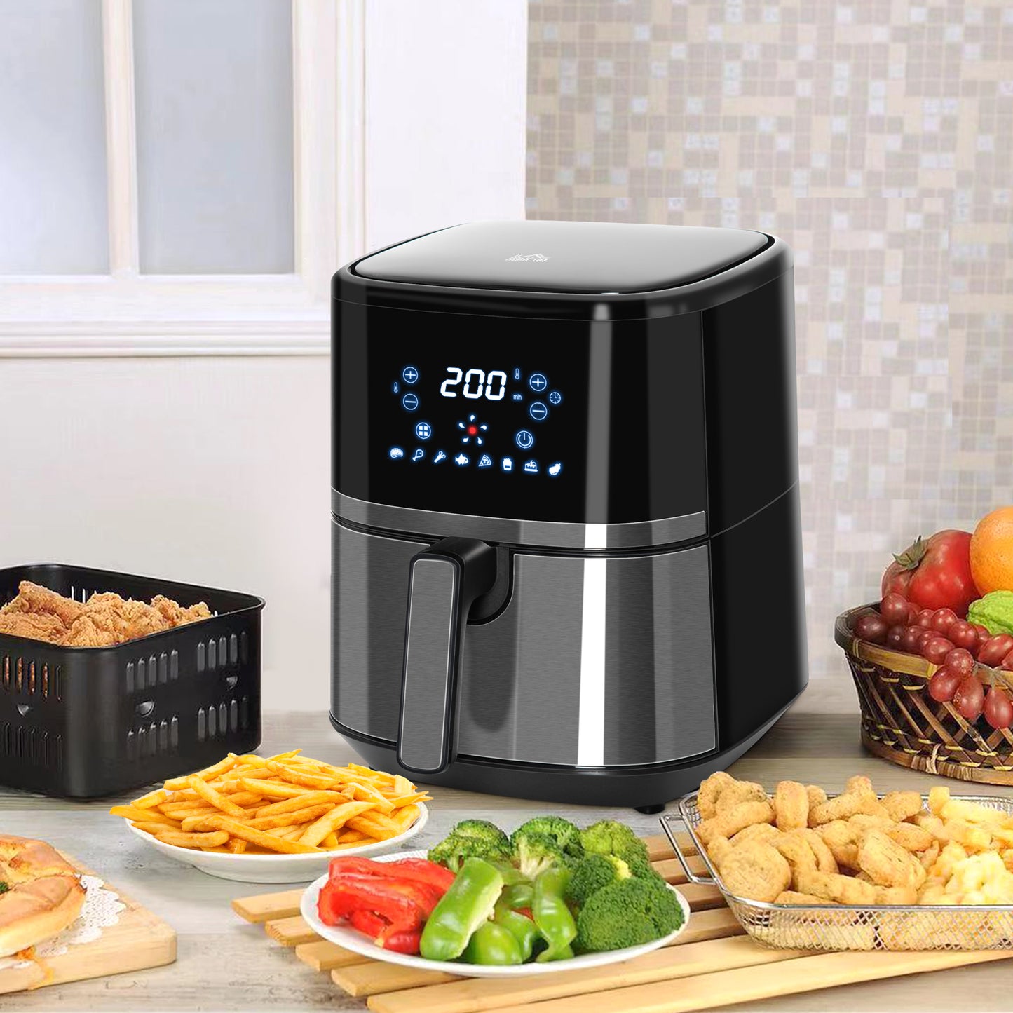 4.5L Air Fryer, 8-in-1 Digital Air Fryer Oven with Rapid Air Circulation, Temp Control & Timer, Non-stick Basket