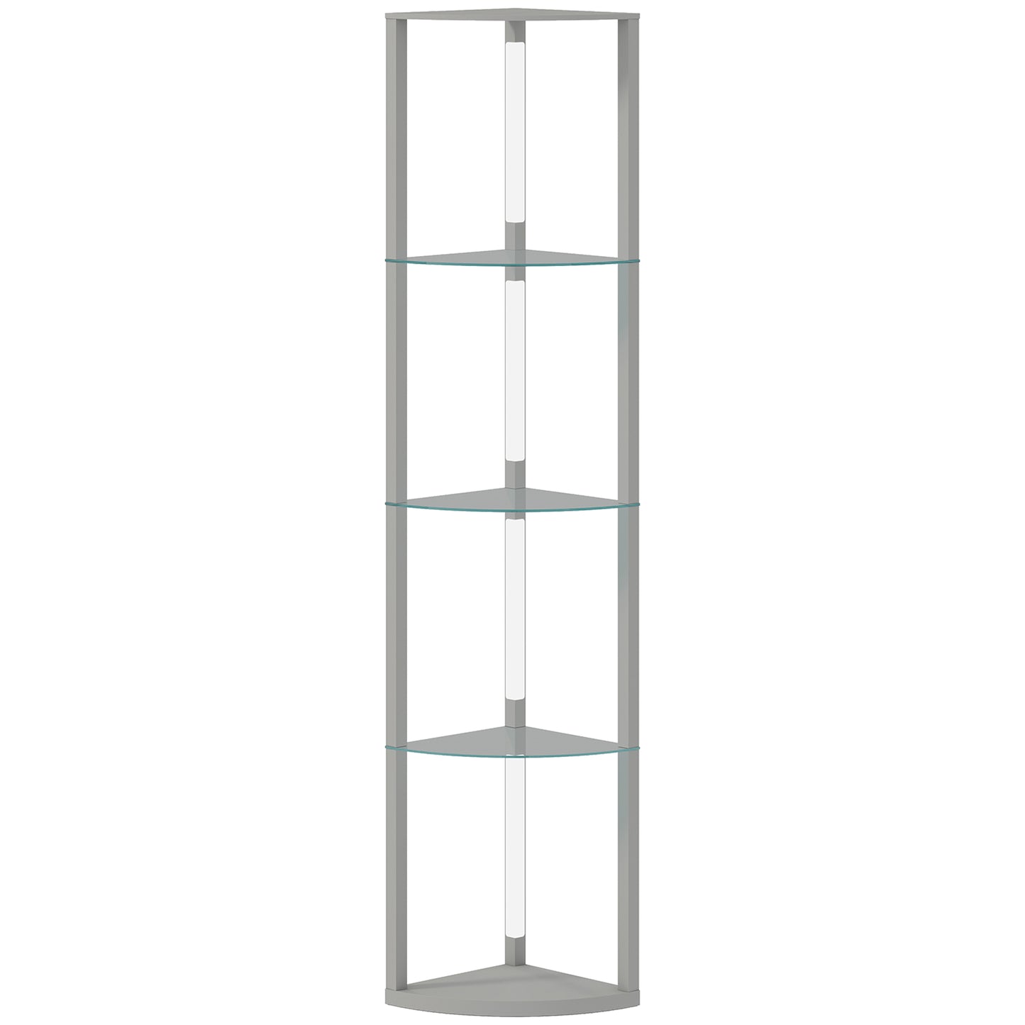 LED Floor Lamp with Shelves, Dimmable Standing Lamp with Foot Switch for Living Room, Bedroom, Grey