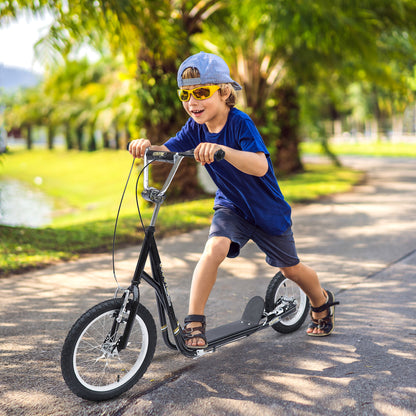 Kids Scooter, Teen Kick Scooter with Rubber Wheels, 16" Front Wheel, Height Adjustable Handlebar, Dual Brakes, Kick Stand