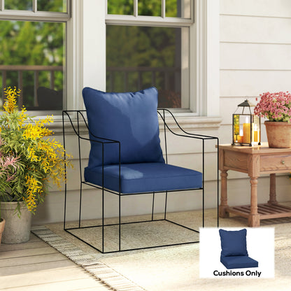 Seat and Back Padded Cushion Set, CUSHION ONLY - Dark Blue