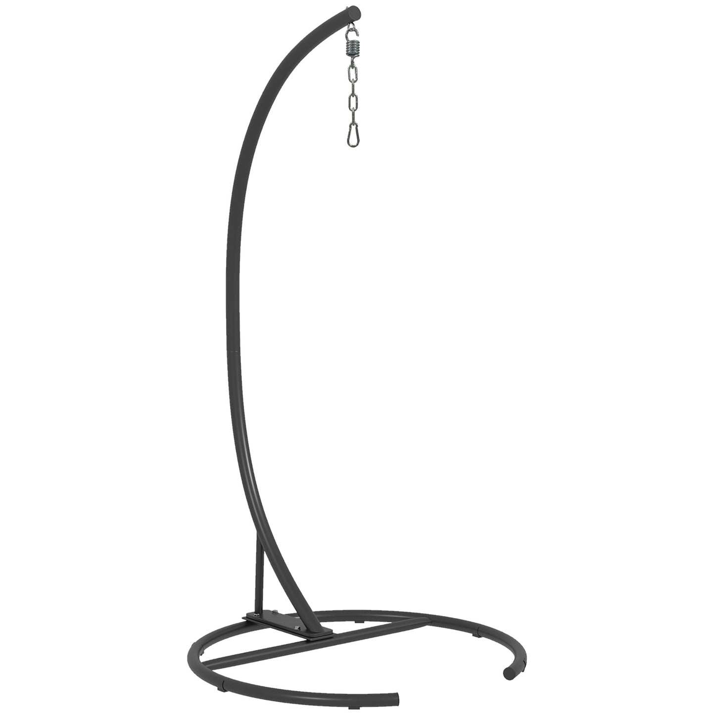 Hanging Hammock Chair Stand with Round Base, C Hanging Swing Stand Frame for Swing/Egg/Hammock Chair, Indoor & Outdoor