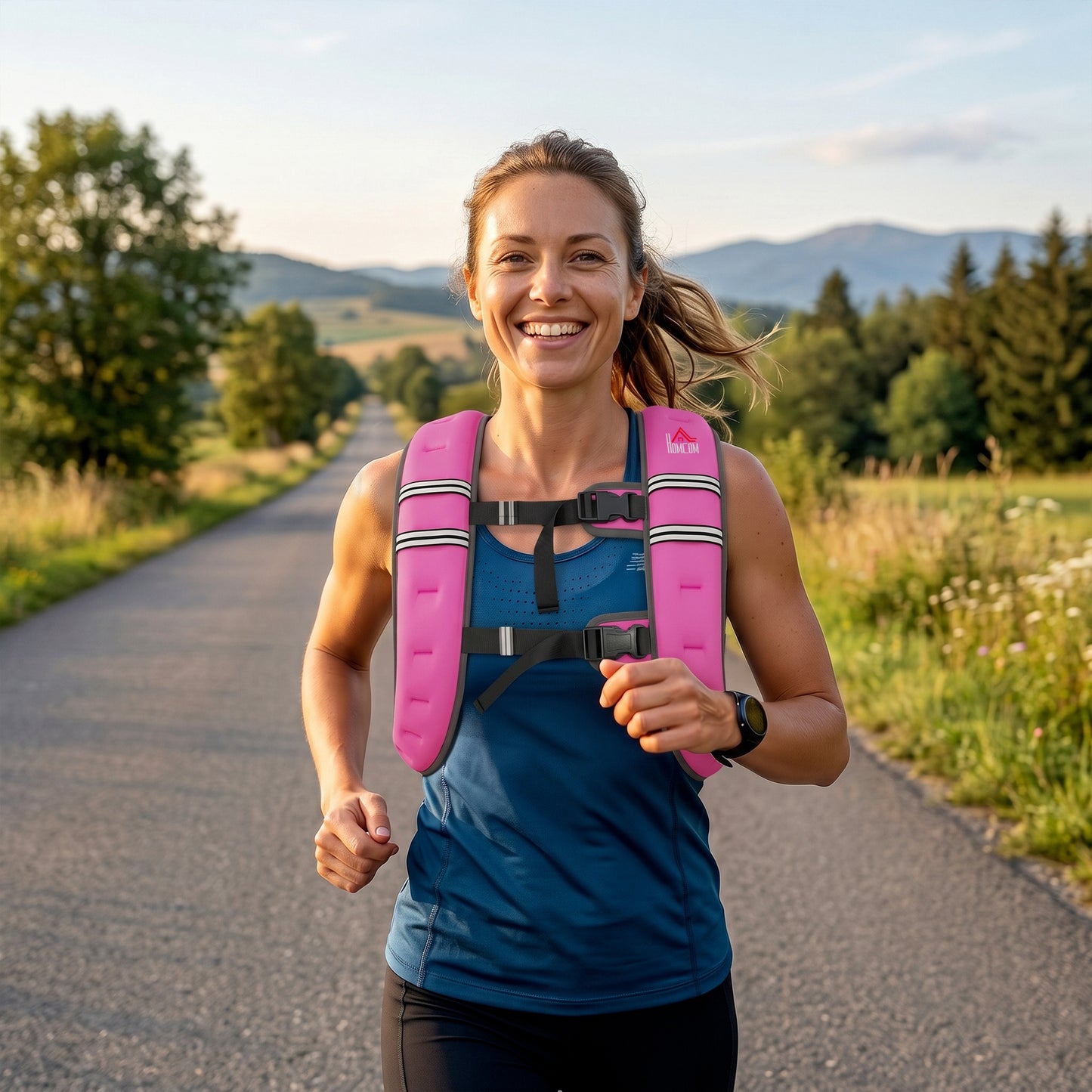 8KG Weighted Vest, Running Weight Vest with Adjustable Strap, Convenient Pocket and Reflective Strips for Men and Women
